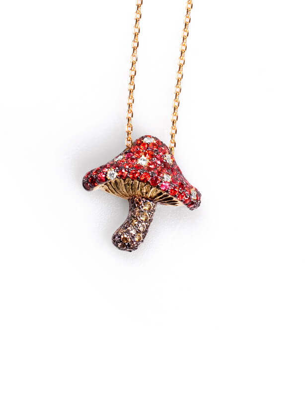 Diamond mushroom pendant discount